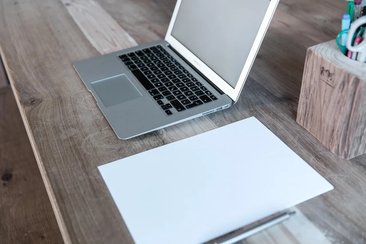 Home office, laptop, notebook